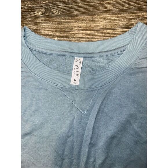 Stylus Women Aqua Tourmaline Crew Neck Long Sleeve Top size 2X. NWT. 10 - Picture 6 of 10